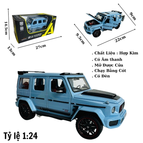 Mô Hình xe brabus G800 xanh dương tỉ lệ 1:24 Hợp kim có thể mở cửa - bánh sau chạy cót - Dài 22cm - cao 9cm - nặng 1000gram - Figure Oto - FULL BOX : box màu - SKU : oto400 - (VAT: 003-01-200) - K64-T5-S7