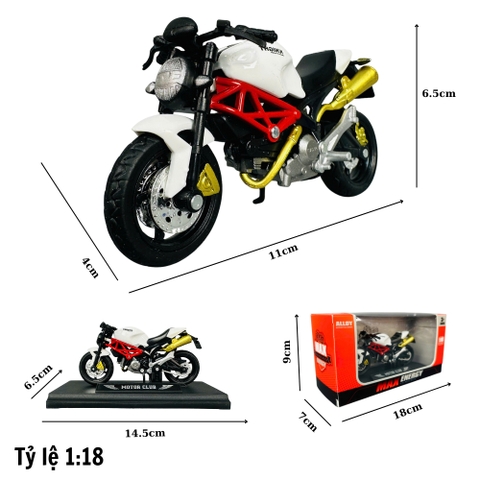 Mô Hình xe máy Trắng Yên Đen Bô Vàng 1:18 Hợp kim - Dài 11cm - rộng 4cm - cao 6.5cm - nặng ~ 300gram - FULL BOX : box màu SKU : oto421 - K70-T1-S10
