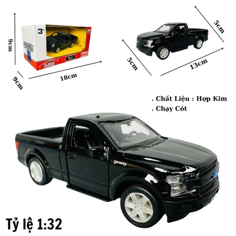 Mô Hình xe bán tải đen tỉ lệ 1:32 Hợp kim có thể mở cửa - bánh sau chạy cót - Dài 13cm - rộng 5cm - cao 5cm - nặng : 300gram - FULL BOX : box màu SKU : oto443 - K70-T3-S3