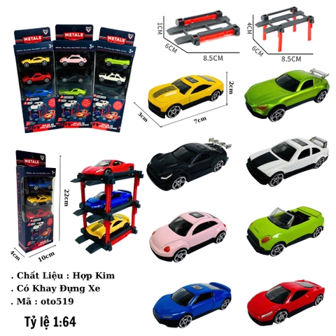 ( GIá 1 xe - 1 Vỉ 3 xe - Đặt số lượng 3 ) -Mô Hình 1 vỉ 3 Xe oto kèm khay đựng , Tỉ Lệ 1:64 - Cao 23cm - Ngang 10cm - Rộng 4cm - nặng : 500gram - FULL BOX : box màu SKU : oto519 - 64000-3 ( VAT DC000 ) - K58-T4-S5