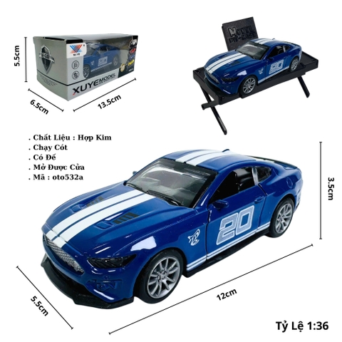 Mô Hình Xe Đua Xanh Dương tỉ lệ 1:36 Hợp kim có thể mở cửa - bánh sau chạy cót - Dài 12.5cm - rộng 5.5cm - cao 3.5cm - nặng : 300gram - FULL BOX : box màu SKU : oto539b - K52-T1-S4