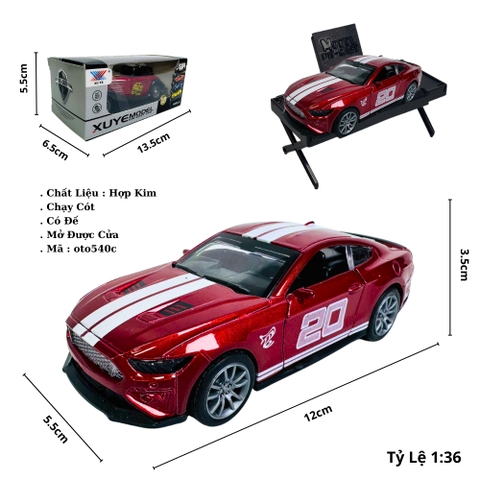 Mô Hình Xe Đua Đỏ tỉ lệ 1:36 Hợp kim có thể mở cửa - bánh sau chạy cót - Dài 12.5cm - rộng 5.5cm - cao 3.5cm - nặng : 300gram - FULL BOX : box màu SKU : oto532c - K52-T1-S6