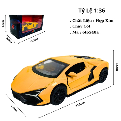 Mô Hình Xe Vàng tỉ lệ 1:36 Hợp kim có thể mở cửa - bánh sau chạy cót - Dài 12.5cm - rộng 5.5cm - cao 3.5cm - nặng : 300gram - FULL BOX : box màu SKU : oto540a - K52-T2-S1