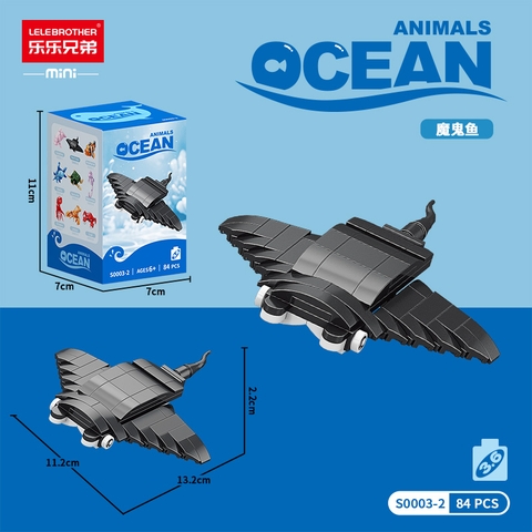 Combo 2 bộ đồ chơi lắp ghép động vật dưới nước 84pcs. SKU: LG-S0003-2 ( VAT 001-C2-11 ) K121-T2-S2