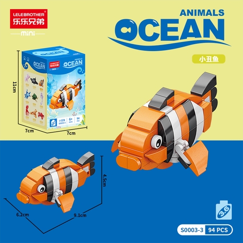 Combo 2 bộ đồ chơi lắp ghép động vật dưới nước 94pcs. SKU: LG-S0003-3 ( VAT 001-C2-11 ) K121-T2-S3