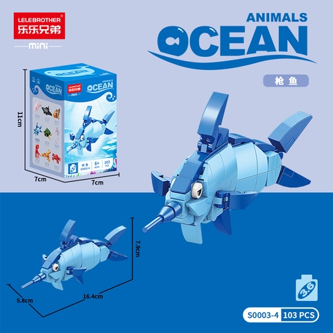 Combo 2 bộ đồ chơi lắp ghép động vật dưới nước LG-S0003-4 ( VAT 001-C2-11 ). K121-T2-S4