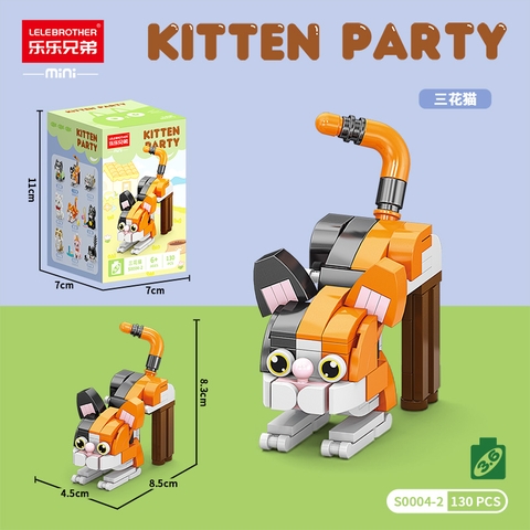 Combo 2 bộ đồ chơi lắp ghép mèo con 130 Mảnh Ghép . SKU: LG-S0004-2 ( VAT 001-C2-11 ) K114-T2-S2
