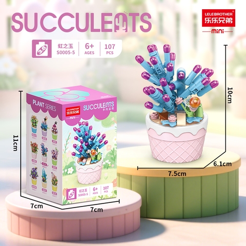 Combo 2 bộ lắp ghép cây Sương rồng 107pcs. SKU: LG-S0005-5-C ( VAT 001-C2-11 ) - K120-T2-S5