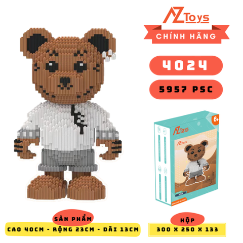 MÃ 4024 - Gấu Teddy Nâu cao 40 cm - Sỉ Lẻ 93k - Sỉ thùng 86k - Thùng 24 con Lego - Ship từ kho Hà Nội