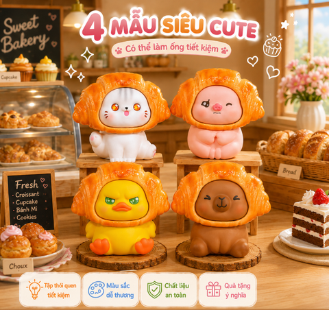 Mô Hình Các Con Vật Cosplay Bánh Ngọt Size Nhỏ KT 15*11*13cm - SKU : MH-BY0002-1 - (VAT: MH002)