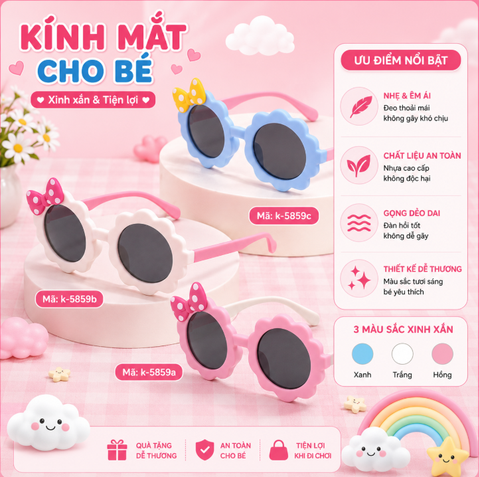 Kính mắt trẻ em dễ thương - SKU :  K-5859 - (VAT: 012-01-45*)