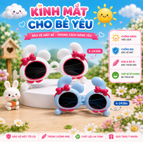 Kính mắt trẻ em dễ thương - SKU :  K-2438 - (VAT: 012-01-45*)