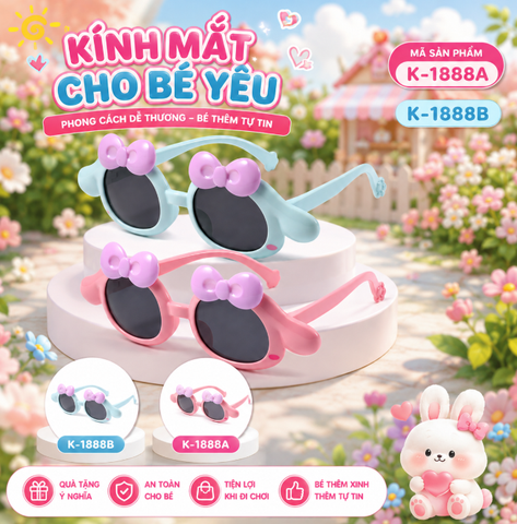 Kính mắt trẻ em dễ thương - SKU :  K-1888 - (VAT: 012-01-45*)