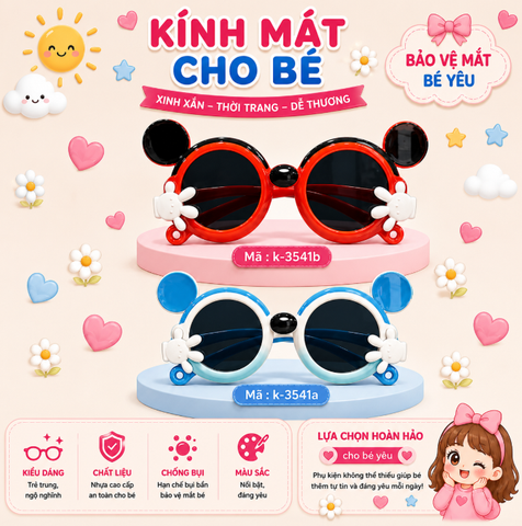Kính mắt trẻ em dễ thương - SKU :  K-3541 - (VAT: 012-01-13*)