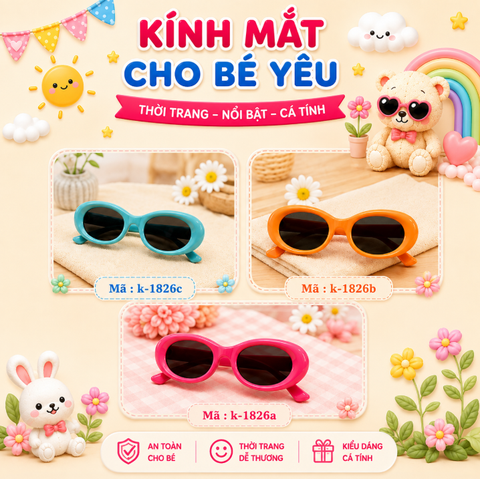 Kính mắt trẻ em dễ thương - SKU :  K-1826 - (VAT: 012-01-13*)