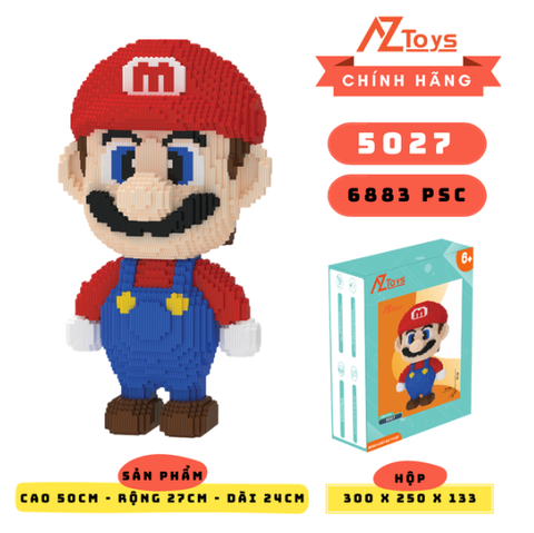 MÃ 5027 - Mario 42cm - Sỉ Lẻ 108k - Sỉ thùng  98k - Thùng 24 con Lego - Ship từ kho Hà Nội