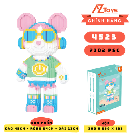 MÃ 4523 - Bearbrick DJ cao 45cm - Sỉ Lẻ 113k - Sỉ thùng 105k - Thùng 16 con Lego - Ship từ kho Hà Nội