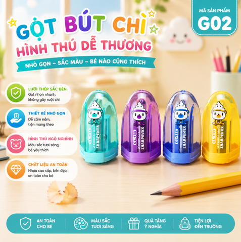 Gọt bút chì cho bé - SKU : G02 - (VAT : 111-07-1 ) - K27-T2-S11