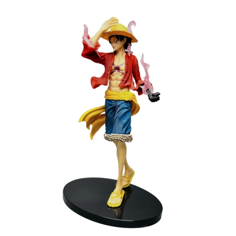 Mô hình OnePiece Luffy dáng đứng đội mũ - Cao 24cm - nặng 500gram - Phụ kiện : Đế - Figure One Piece - No Box