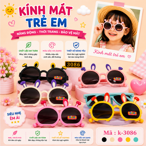 Kính mắt trẻ em dễ thương - SKU :  K-3086 - (VAT: 2012-01-6) - K1-T3-S6