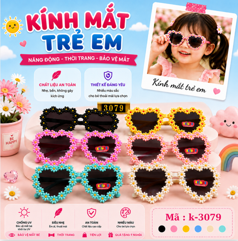 Kính mắt trẻ em dễ thương - SKU :  K-3079 - (VAT: 2012-01-6) - K1-T3-S5
