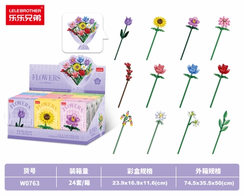 Combo 12 Mẫu Bộ Lắp Ghép Cành Hoa. SKU: LG-W0763 (VAT 001-C12-70) K95-T1-S4-5