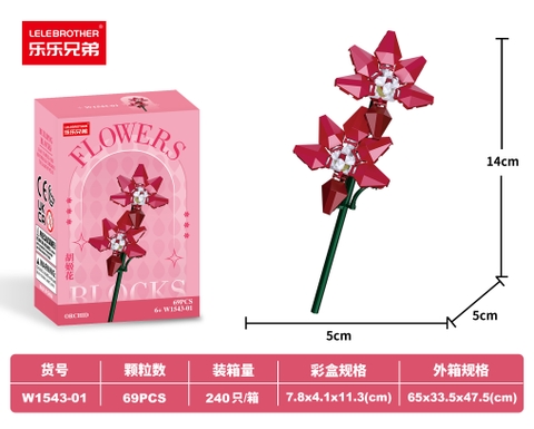 Combo 3 Bộ Lắp Ghép Cành Hoa Lan 79pcs. SKU: LG-W1543-01-C ( VAT 001-C3-17 ) - K108-T5-S1