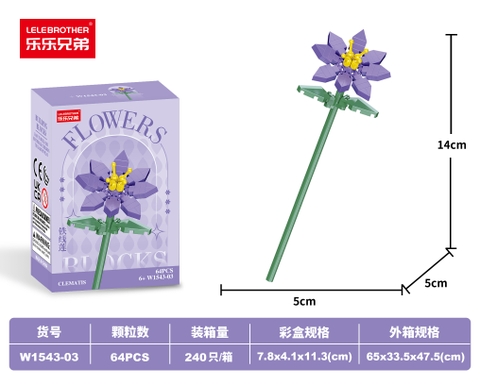 Combo 3 Bộ Lắp Ghép Cành Hoa 74pcs. SKU: LG-W1543-03-C ( VAT 001-C3-17 ) K108-T5-S3