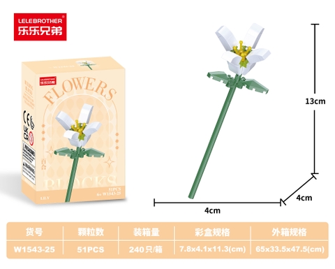 Combo 3 Bộ Lắp Ghép Cành Hoa 61pcs. SKU: LG-W1543-25-C ( VAT 001-C3-17) - K109-T5-S7