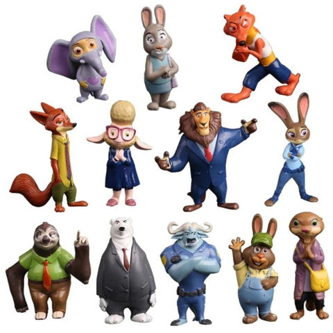 Bộ 12 nhân vật Phi Vụ Động Trời - Zootopia - siêu đẹp - cao 4-8cm tùy từng nhân vật