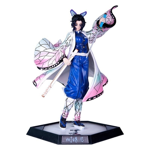 Hàng Box Nhựa - Mô Hình Kimetsu No Yaiba Shinobu dáng đứng chiến đấu cao 29cm nặng 800 gram - Figure Thanh gươm diệt quỷ - Có Vỏ Hộp màu