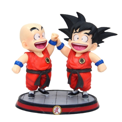 Mô Hình DragonBall Goku và krillin - Cao 15cm - rộng 13cm - nặng 390gram - Figure DragonBall - Có Hộp màu