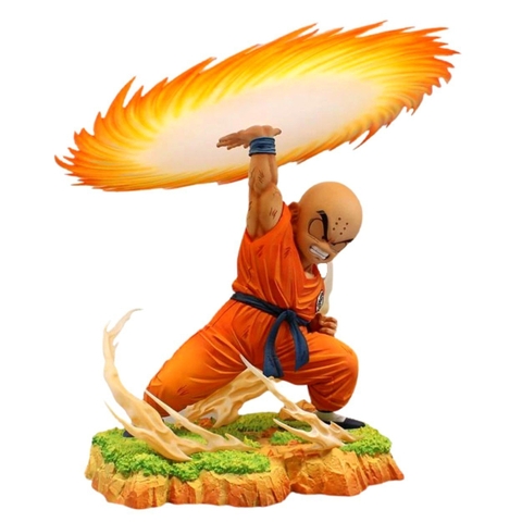 Hàng Cao Cấp - Mô Hình DragonBall Earth Krillin sử dụng  Lưỡi Cưa Khí - Cao 27cm - rộng 24cm - nặng 1kg6 + FULL BOX + có 1 đầu thay thế + 1 Cưa- Figure DragonBall - Có Hộp màu