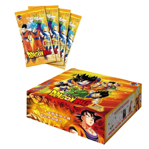 Pack anime Dragonball - 1 Hộp = 36PACK  - Mỗi pack có 5 thẻ- Cao 13cm - rộng 14cm