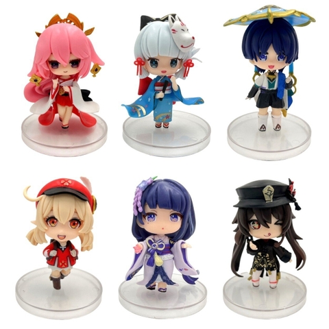 Mô Hình Genshin Bộ 6 nhân vật Genshin Chibi - Cao 10cm - nặng 400gram - Phụ kiện : đế + No Box : bọc túi - Figure  Genshin Impact - no box