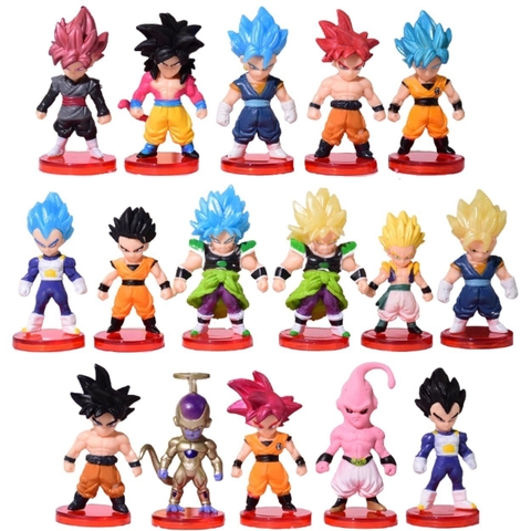 Mô hình DragonBall Bộ 16 nhân vật dragon ball chibi - Cao 6-7cm - nặng 200gram - Dragon Ball - no box , bọc túi opp