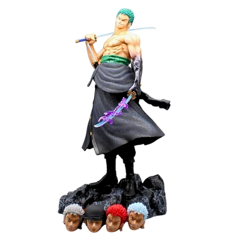 Mô Hình OnePiece Zoro enma dáng đứng siêu ngầu - Cao 50cm - rộng 26cm - nặng 3kg - Phụ Kiện : 5 đầu thay thế + Đế - BOX bìa Cator - Figure OnePiece -  N1