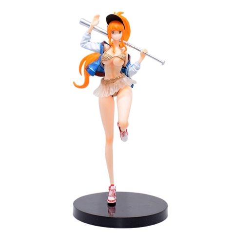 Mô Hình OnePiece Nami Bóng chày - Cao 20cm - nặng 100gram - Phụ Kiện : Đế + Gậy Bóng chày - Figure OnePiece - Box Nhựa - Hộp màu