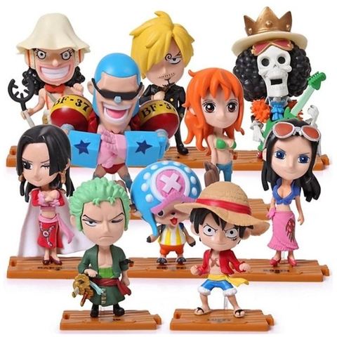 Mô hình OnePiece Bộ 10 Nhân Vật Chibi One Piece - Cao 7-10cm - nặng 500Gram - Figure OnePiece - No Box