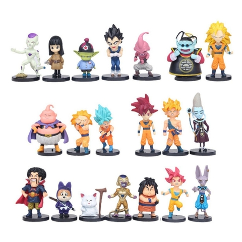 Mô hình DragonBall Bộ 20 nhân Vật Chibi Dragon ball - Cao 6-8cm - nặng 400gram - Dragon Ball - no box , bọc túi opp