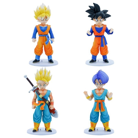 Mô Hình Dragon Ball Bộ 4 Goku và Trunks kids - cao 18-19cm - nặng 1kg2 - DragonBall - NoBox