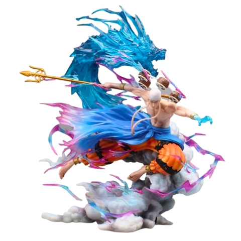 Mô Hình One Piece Enel Rồng Sét chiến đấu - Cao 33cm - nặng 1kg2 - Phụ kiện : 1 đinh Ba + LED - Figure OnePiece - Có Hộp Màu