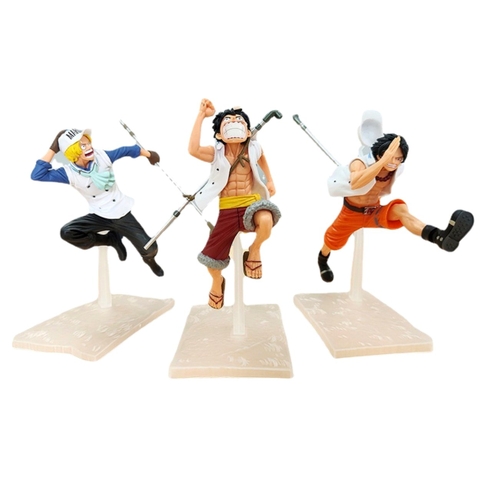 Mô Hình OnePiece Bộ 3 ae ACE , Sabo , Luffy cải trang hải quân - Cao 18cm - nặng 350gram - Phụ kiện : Ống nước cầm tay + đế - OnePiece - Có hộp màu - N1-ST22