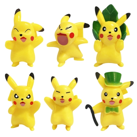 Mô Hình POKEMON Bộ 6 trạng thái Pikachu - Cao 4-5cm - nặng 60gram - Figure POKEMON No box : bọc túi OPP