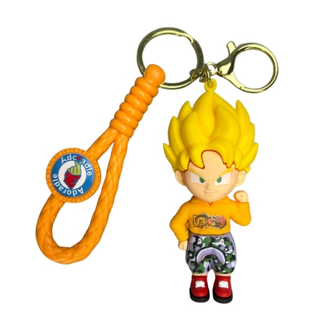Móc Khóa Goku tóc vàng - Dây móc dài : 9.5cm - Mô Hình Cao : 7.6cm - Nặng : 50gram - No Box : bọc túi OPP
