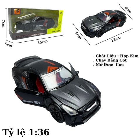 Mô Hình xe Nissan màu Đen - tỉ lệ 1:36 Hợp kim có thể mở cửa - bánh sau chạy cót - Dài 12cm - rộng 5cm - cao 4cm nặng : 200gram - FULL BOX : box màu