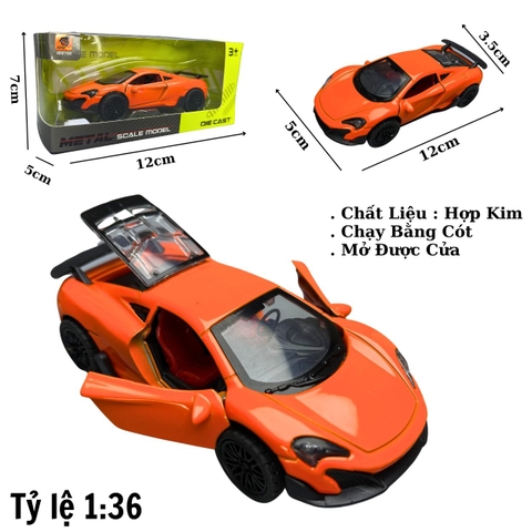 Mô Hình xe mclaren màu cam - tỉ lệ 1:36 Hợp kim có thể mở cửa - bánh sau chạy cót - Dài 12cm - rộng 5cm - cao 3.5cm - nặng : 200gram - FULL BOX : box màu