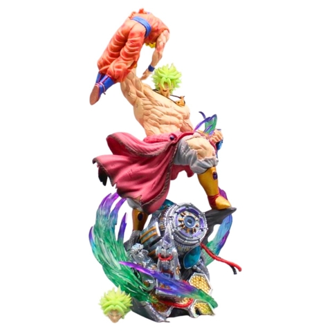 Mô hình DragonBall Broly đấm Goku - Cao 28cm - ngang 17cm - nặng 1kg - Phụ kiện : 2 đầu thay thế - Dragon Ball - Có Hộp màu