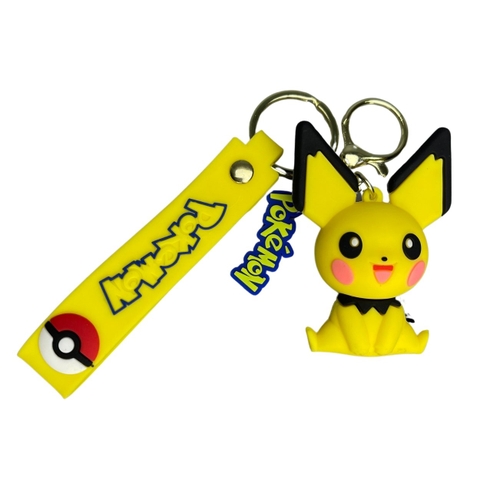 Móc Khóa Pikachu ngồi tai đen - Dây móc dài : 10cm - Mô Hình Cao : 6cm - Nặng : 50gram - No Box : bọc túi OPP