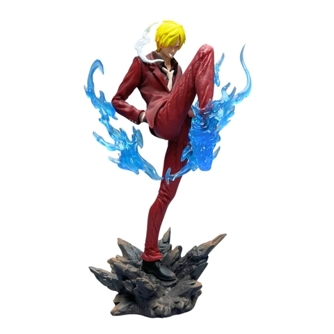 Mô Hình OnePiece Sanji chiến đấu áo nâu - Cao 24cm - ngang 9cm - nặng 300gram - full box - có hộp màu